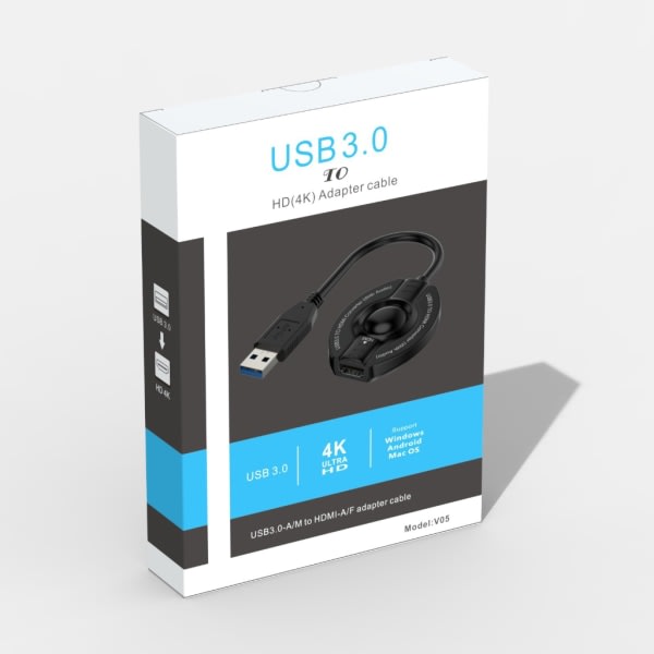 USB3.0 till HDMI-kompatibel adapter USB 2.0 till HDMI-kompatibel 1080P/60Hz adapterkonverterare för PC TV-projektor