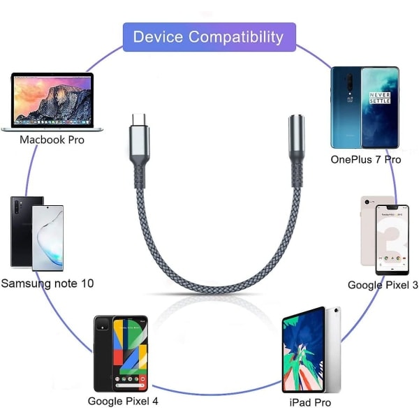 USB C 3,5 mm Jack Adapter, typ-c Hane Konverter Hovedtelefoner Audio Hovedtelefonstik Ledning Til Samsung Galaxy S20 S21 S22 Fe, ikke 20 21 Fold Z Flip 3 Ultra, tab