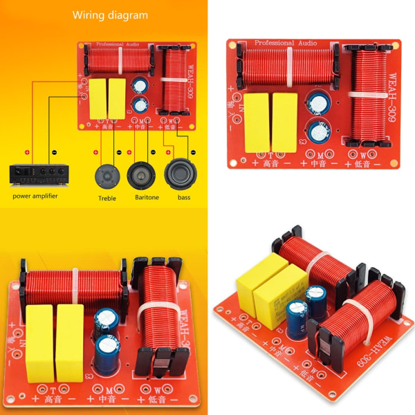 Høyttaler Frekvensdeler Crossover 150W Bass Midrange Diskant for Hjemmekino
