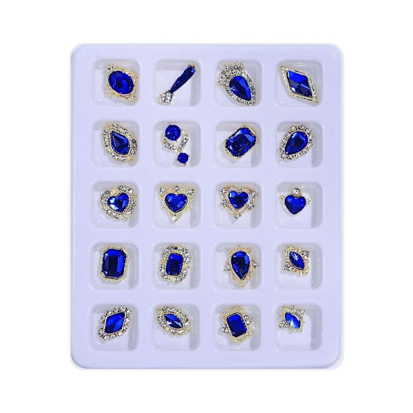 3D Skinnende Kærlighedshjerte Negle Rhinestones Luksus Krystal Zircon Neglesmykker Neglekunst Red