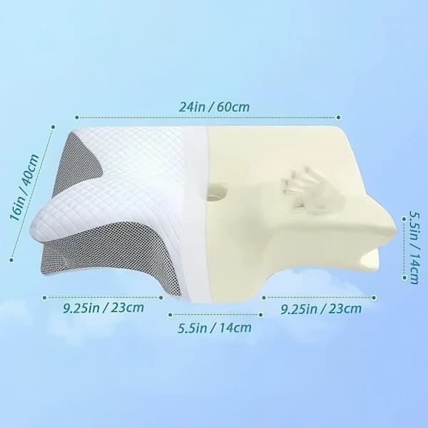 Orthopedic Pillow / Memory Foam Head Pillow – Breathable & Relieves Neck Pain 1-pack 1-pack