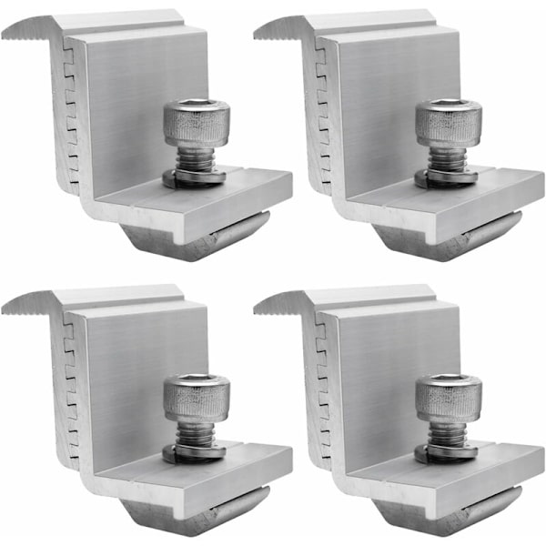 Solcellepanelbraketter Sett med 4, Z-panel, Solcellepanelbrakett for solcellepanel, Solcellepanelbrakettmodulhøyde 30–50 mm (Endeterminal)