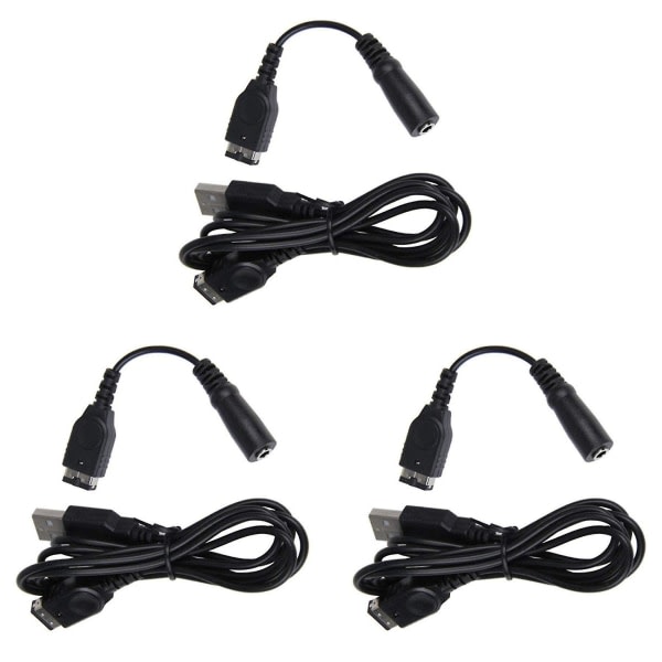 3x laddarkabel och 3,5 mm hörlurar Hörlursuttag Adaptersladd Kabel kompatibel med Gameboy Advance Sp