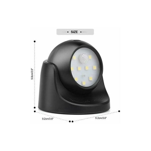 1 ST Svart utomhusvägglampa med rörelsesensor 1000 Lumen LED Ou
