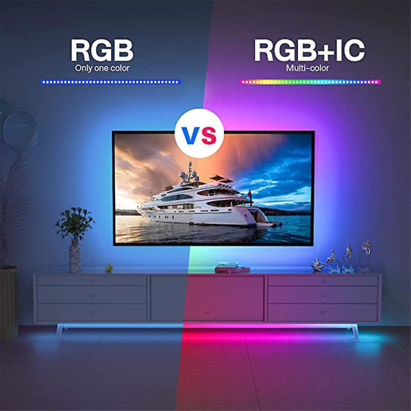 5V RGB-blixt, fargeskiftende magisk farge USB-lysstång ws2812b hestkapplöpningsvannbord med andningsbar atmosfære LED-remsljus (1m)