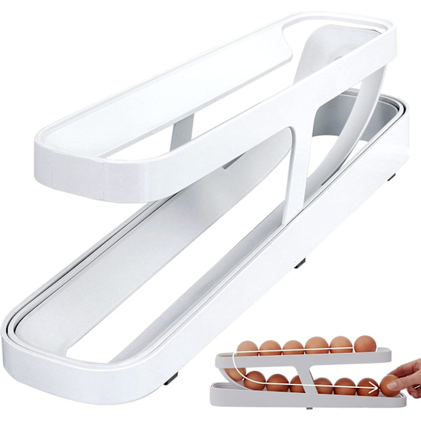 Penguin Egg Holder for Boiled Eggs | Egg Container | Egg Boxes | Refrigerator Organizer | Plastic Acrylic Egg Organizer for Refrigerator 2 Tiers