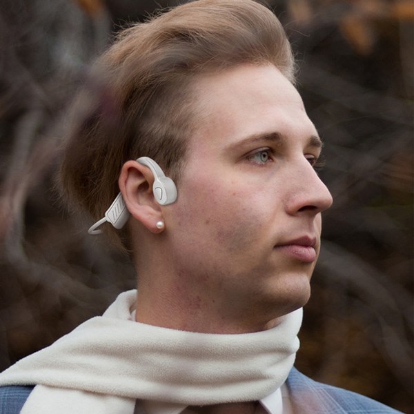 Benledning Trådlösa hörlurar Bluetooth øremonterede stereoheadset Öronkrok Sports Business hörlurar grå grå