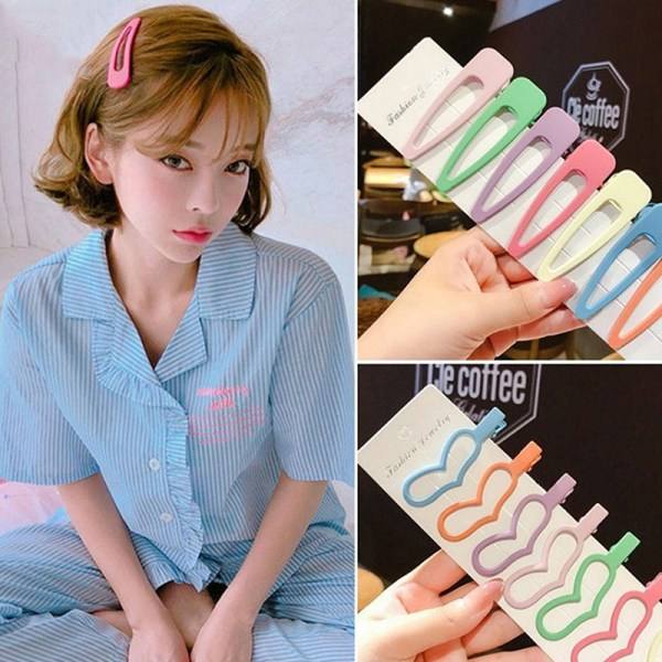 1Set Söpö e Barrettes Tyttö n Style Hiusneulat Candy Color Bangs A4