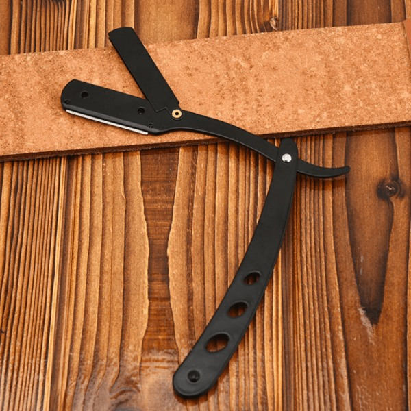 Barberkniv i Rustfritt Stål - Shavette Hårbortfjerning Svart 1-pakning 1-Pack