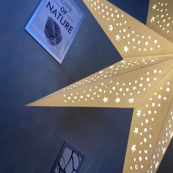 Papirstjerne Udskæring Lysekrone Hul Papir Lanterne Lampskærm Ornament
