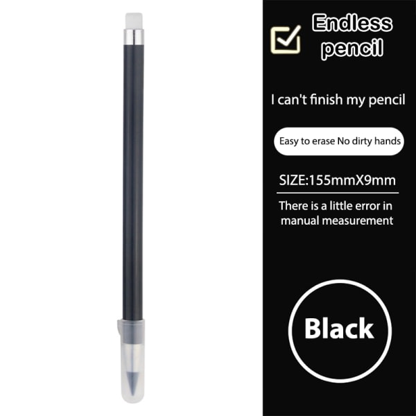 Ny teknik Obegränsad skrivpenna Ingen bläckpenna Magic penna Svart onesize Black onesize