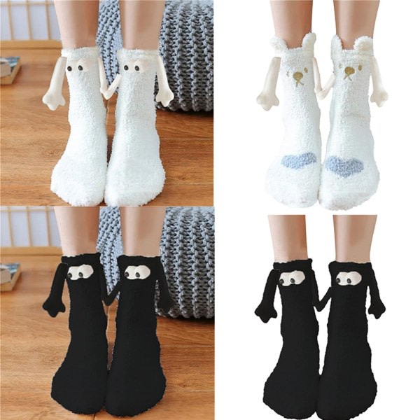 Magnetic Couple Socks Novelty Funny Hand in Hands Socks Christmas Fuzzy Socks 17