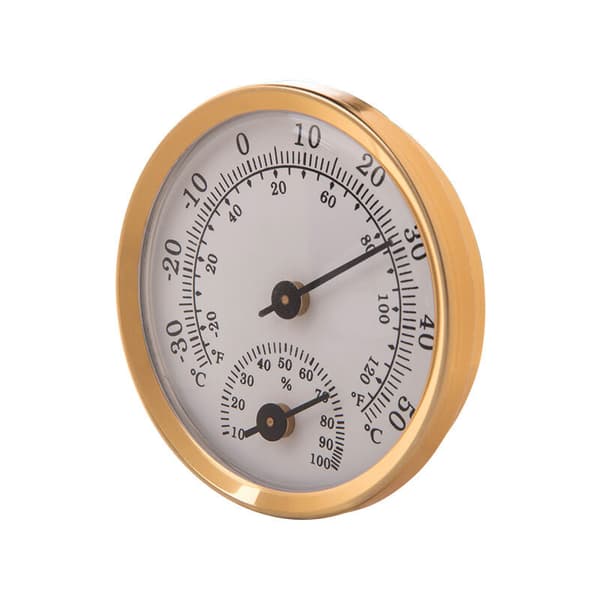 Analog Inomhus Termometer Hygrometer - Luftfuktighet Temperatur Display Guld