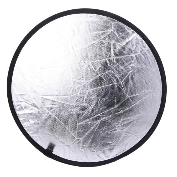 2 i 1 55-60 cm Lätt hopfällbar skivreflektor Silver/Vit
