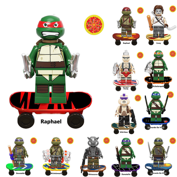 8 ST Teenage Mutant Ninja Turtles Byggklossar Figurer Leksak Barnpresent