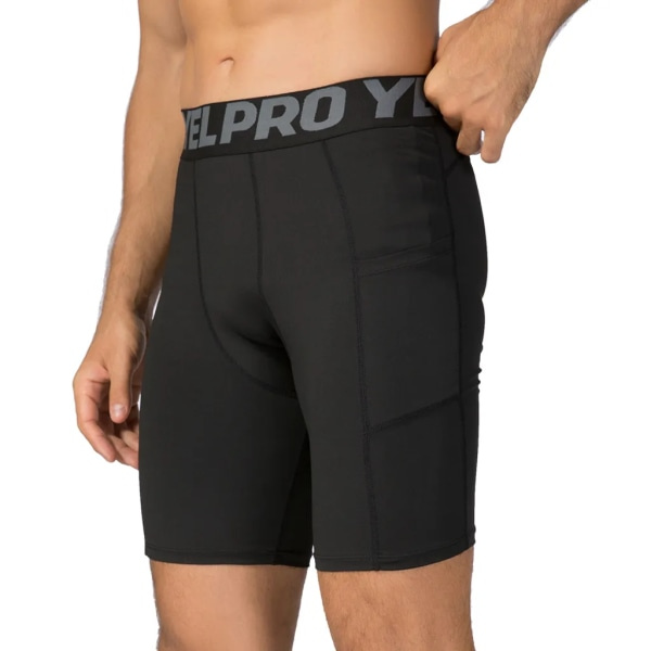 3-pack herrkompressionsshorts Aktiv träningsunderkläder med fickor
