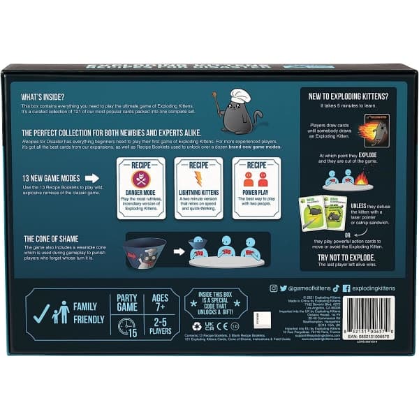 Exploding Kittens - Disaster Deluxe - Pelikorttipeli Aikuisten, Teineille ja Lapsille - Hauska Perhepeli