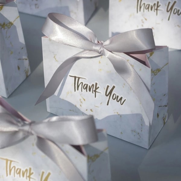 10 st Tack Party Favor Presentask Bröllop Godisask Pappers CDQ