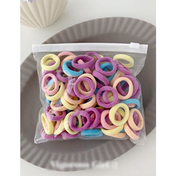 100-pack Tjocka Hårsnoddar (pastellfärger) multifärg