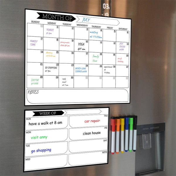 Magnetisk Kalendertavle Skole Uke Måned Planlegging Arrangement Utstyr Varsel Whiteboard Skolemateriell null - 3