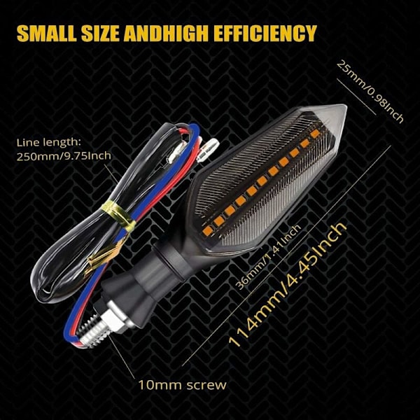 Universalt motorsykkel blinklys indikator gult lys dual farge 4 stk 17 led blått gult lys