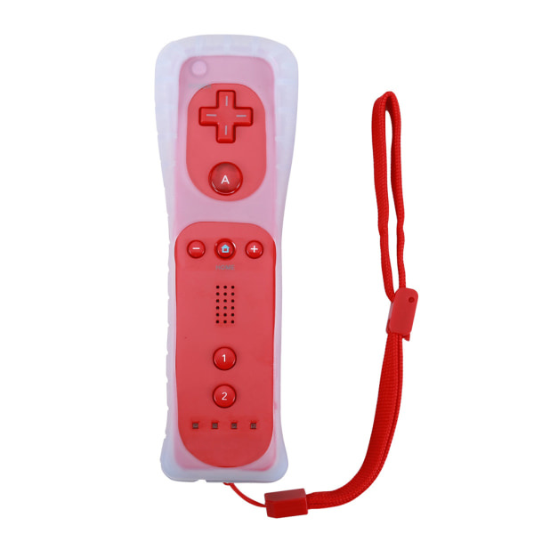 Trådlös fjärrkontroll för Gamepad-kontroll för Wii-fjärrkontroll Joystick Joypad Silikon för case utan Motion Plus Röd