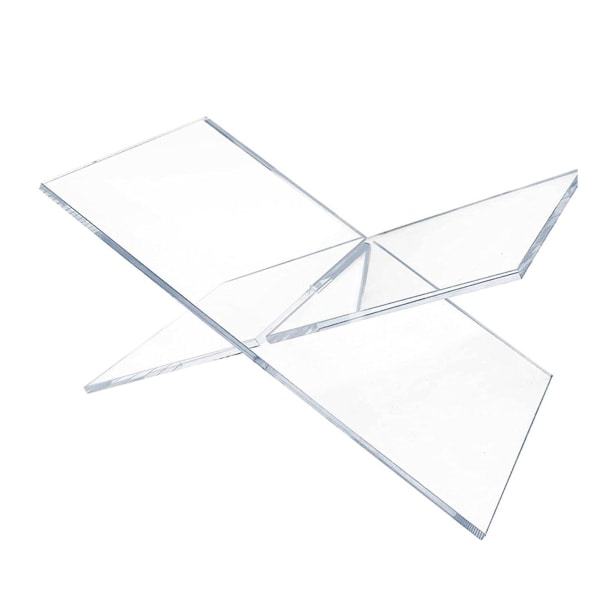 Transparent akryl bogstativ i X-form