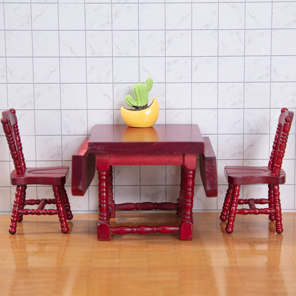 Dollhouse Miniature Chair/Dining Table Eco-Friendly Painting for Dollhouse Furniture DIY Role for Play Accs Kids Toy M null - B