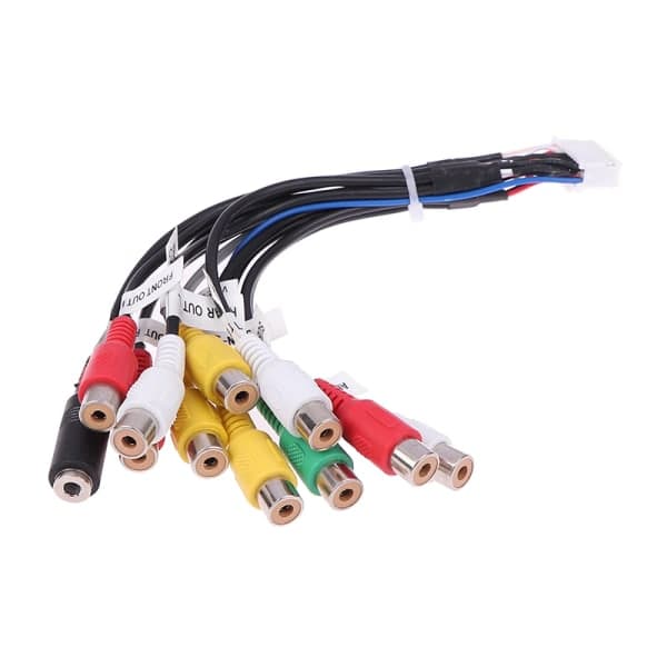 CDQ Biltillbehör RCA-utgångskabel Subwoofer Mikrofonadapter
