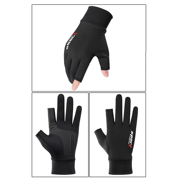 Läckage Två-Finger Handskar Sommar Tunna Andas Anti-Wear Spor svart A black A