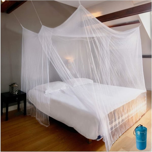 Lyxiga myggnät for dubbel till king size seng himmel | Camping Screen House | Finest Mesh 300 hål per kvadrattum, 2 ganger, lett å installere, Ha