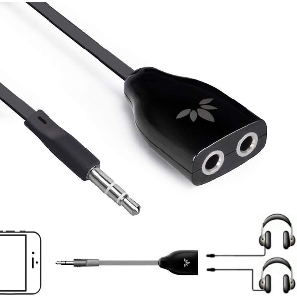 Tr302 Dual Hörlursdele, 3,5 mm Aux Audio Stereo Adapter Hörlursuttag, Kompatibel med Iphone Samsung Smartphones Mp3-afspiller