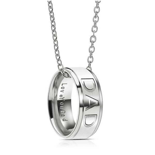 Personlig justerbar rustfrit stål ring halskæde smykker til far graveret elsker dig fars dag fødselsdagsgave