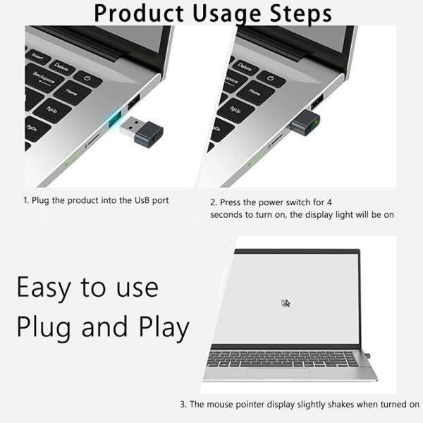 USB Mouse Jiggler Oupptäckbar Mouse Mover ja Separat Mode musta black