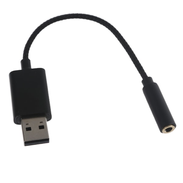 USB-3,5 mm -ääniadapteri, USB-aux-kaapeli, jossa on TRRS 4-napainen mikrofonituki, musta