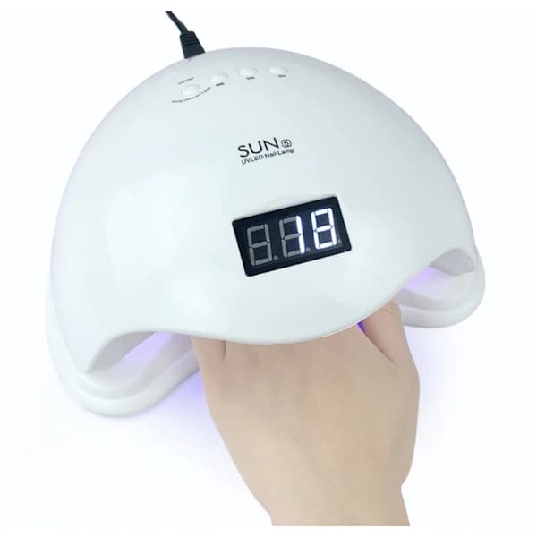 SUN5 UV LED Neglelampe 48W med Autosensor og Timer til Gel Polish Builder Gel Manicure Pedicure Hvid