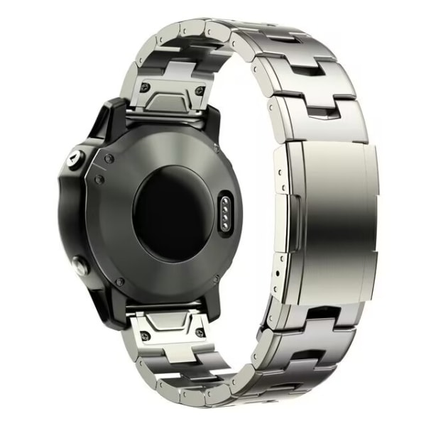 For Garmin Fenix-serien Rem Quick Release Titanium Triple Bead Rem 26mm Silver