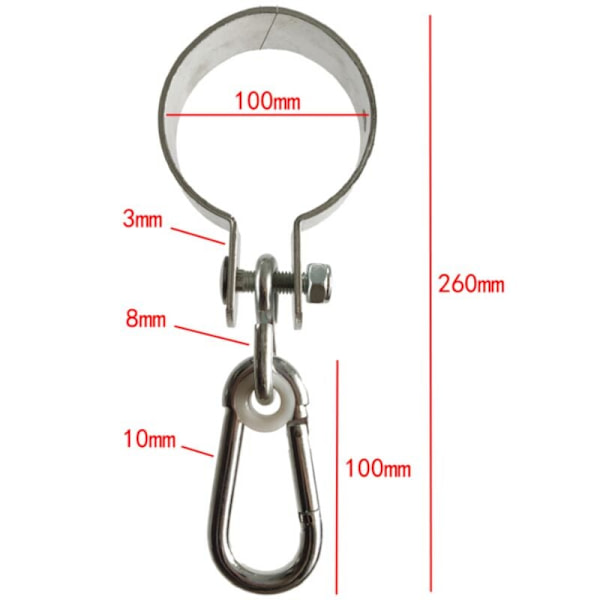 2 keinukiinnikettä karabiinilla 10 cm pyöreille palkeille - Turvallinen setti