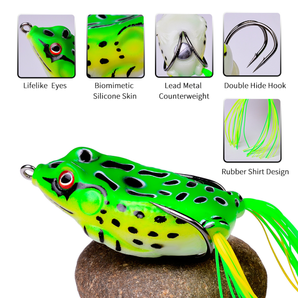 3D Eyed Frog lockar och krokar, 5-pack