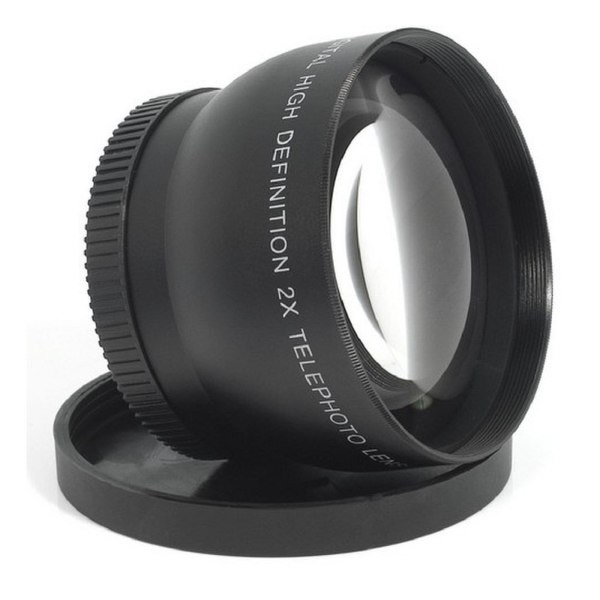 2,0X 52 mm høyupplöst teleobjektiv med främre og bakre cap for D7100 D5200 D5100 D3100 D90 D60 kamera