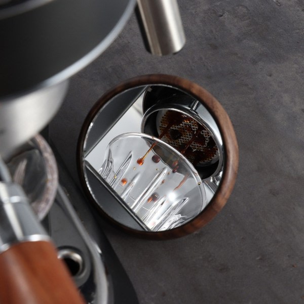 Espresso Shot-spegel for bottenlöst portafilter Svängvinkel Trälinflödeshastighet Observasjonerreflekterande spegel for kafé