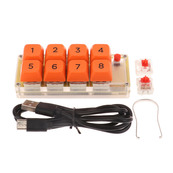1Pc Combo 8 Key Programmerbar numerisk tangentbordsbryter for oransje