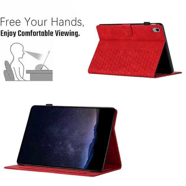 Präglat Läderfodral för iPad 10:e Gen 10.9 2022 Red