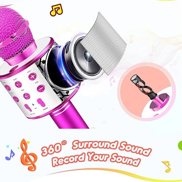 Karaokemikrofon med högtalare och Bluetooth Gold