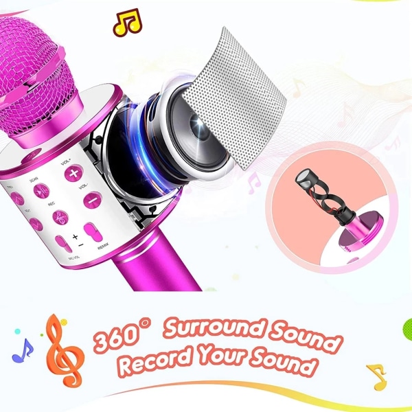 Karaokemikrofon med högtalare och Bluetooth Rose