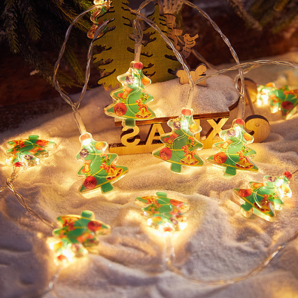 1,5m 10Led Christmas Light String Snowman Santa Cluas Xmas Tree A2 one size A2 one size