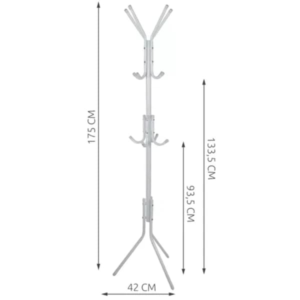 Naulakko / Vaateteline - 170cm Valkoinen Vit