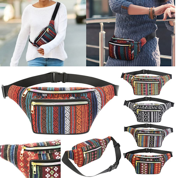 Boho Fanny Pack Brysttaske Midjepakke E