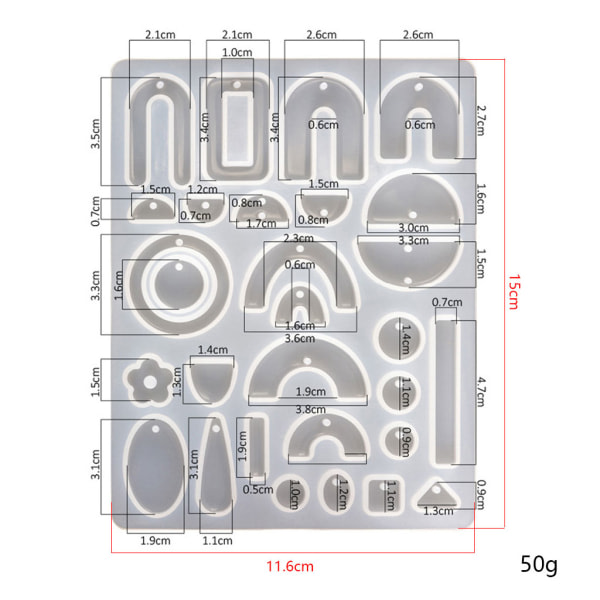 Håndlaget DIY Silikonform for Øredobber, Henger, UV-Harpiks