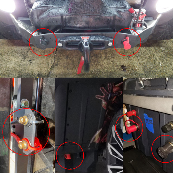 Batterilader, opladnings- og jump-terminaler til RV Motorhome Yacht Sort